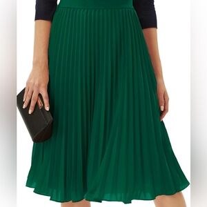 Grace Karin pleated skirt, green, midi